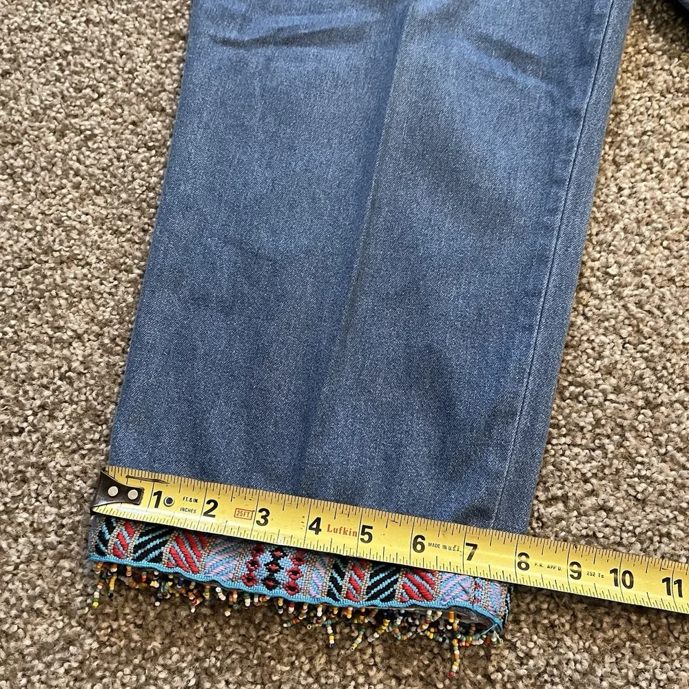 Vtg Women's‎ Beaded Denim Top Cropped Pants Set XL Grandmacore Tribal